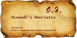 Ocsenás Henrietta névjegykártya