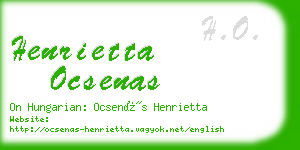 henrietta ocsenas business card